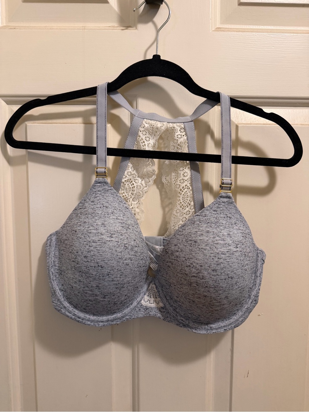 Soma Heather Gray Lace Racerback T-Shirt Bra